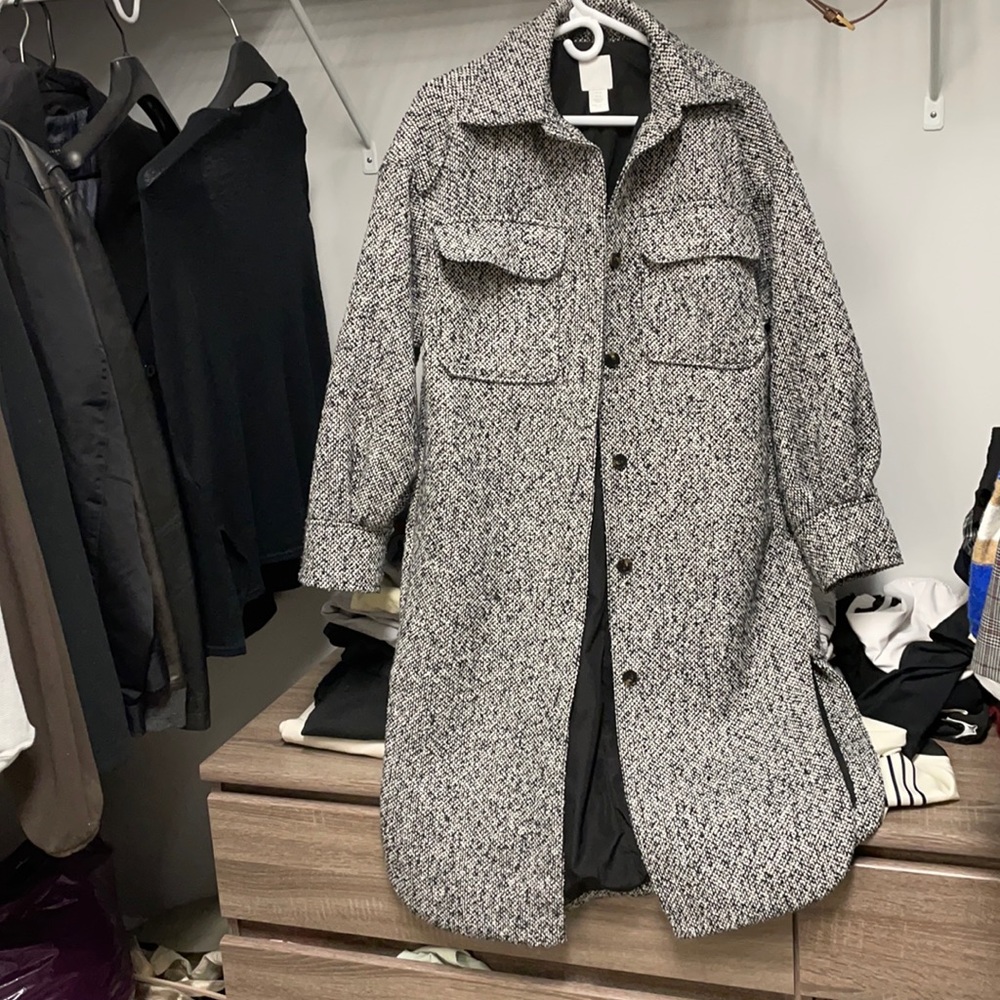 H&M long shirt jacket